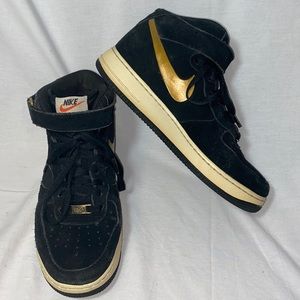 Nike Air Force 1 '07 Mid Black & Gold Men's Sz 8.5